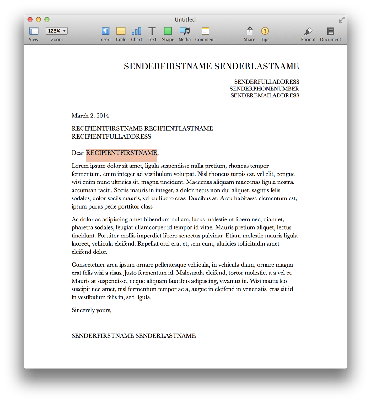 Mail Merge Word Document Template