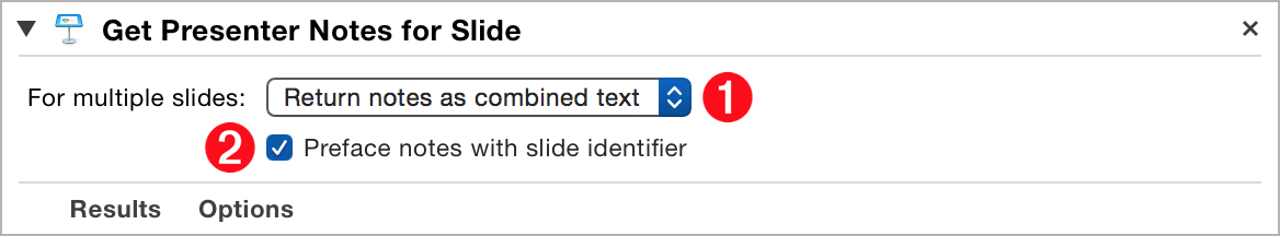 The interface for the Set Transition for Slide action