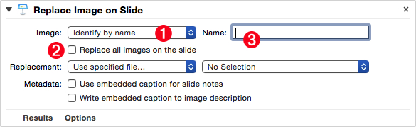 The image to be replaced is set to be identified by name.