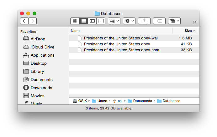 database app for mac mavericks